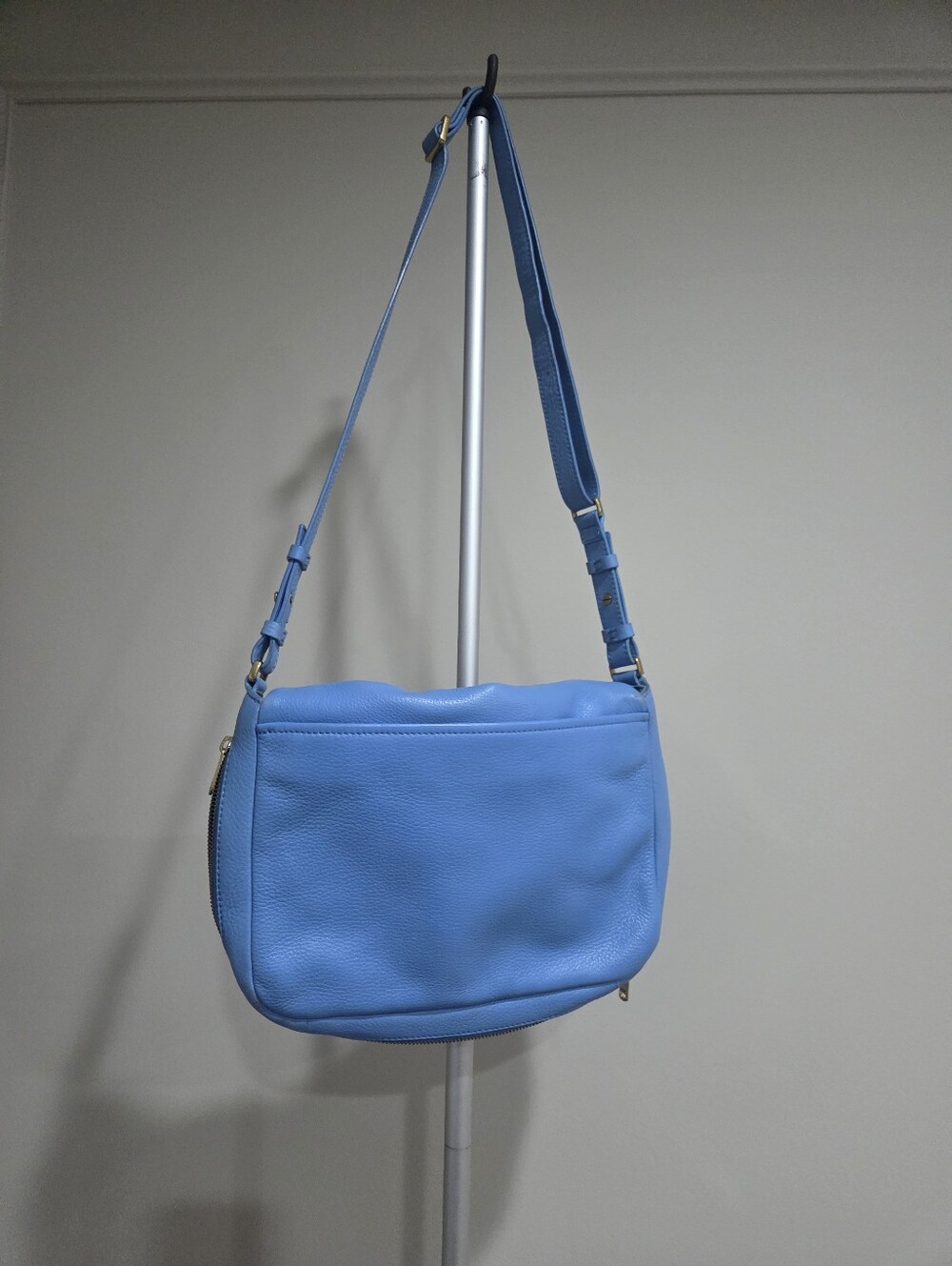 Fossil Preston Royal Blue Pebbled Leather Crossbody Bag 11×9×2in. - Picture 3 of 8